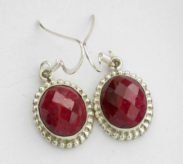 APP: 4.7k 8.73CT Ruby & Sterling Silver Earrings: 8.73CT Ruby and Sterling Silver Earrings - Appraisal Value: $4.6K