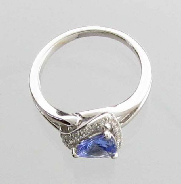 APP: 2k 0CT Tanzanite & Diamond Sterl Silver Ring: 0.60CT Tanzanite and Diamond Platinum Over Sterling Silver Ring - Appraisal Value: $2.6K