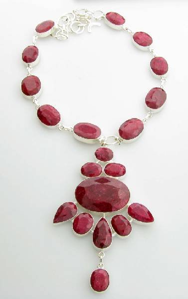 APP: 17.1k 235.62CT Ruby & Sterling Silver Necklace: 235.62CT Ruby and Sterling Silver Necklace - Appraisal Value: $17.0K