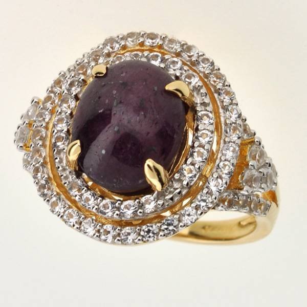 APP: 4k 14 kt Gold 8CT Ruby & Sapphire Silver Ring: 14 kt Gold 8.94CT Ruby And Sapphire Platinum Over Sterling Silver Ring - Appraisal Value: $4.4K
