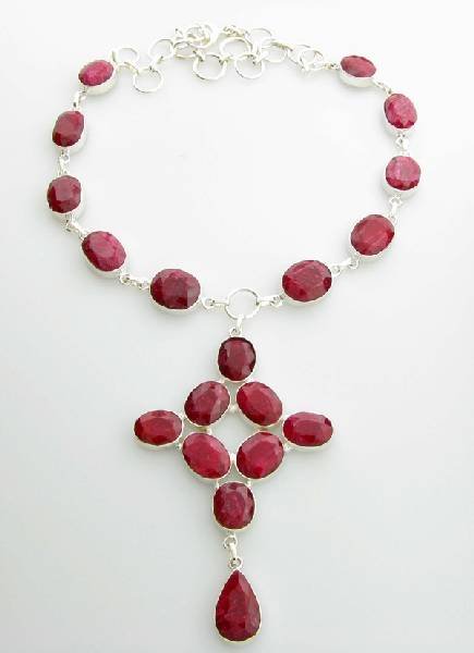 APP: 13.4k 187.38CT Ruby & Sterling Silver Necklace: 187.38CT Ruby and Sterling Silver Necklace - Appraisal Value: $13.3K
