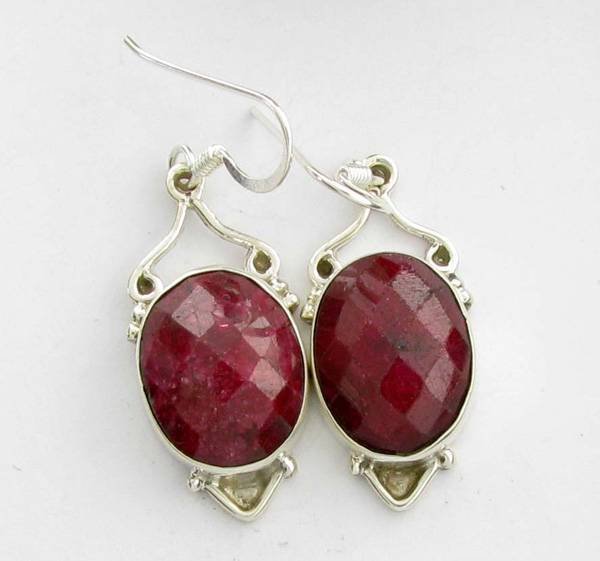 APP: 9k 17.17CT Ruby & Sterling Silver Earrings: 17.17CT Ruby and Sterling Silver Earrings - Appraisal Value: $8.9K