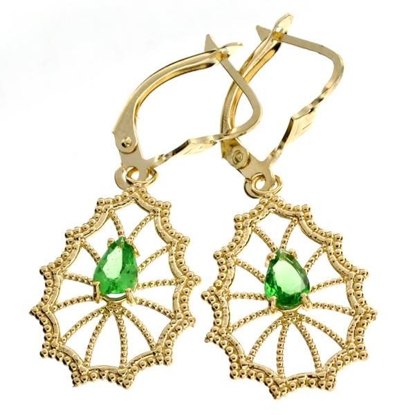 APP: 2.8k 14 kt Gold 0.83CT Pear Cut Tsavorite Earrings: 14 kt Gold 0.83CT Pear Cut Tsavorite Earrings - Appraisal Value: $2.8K