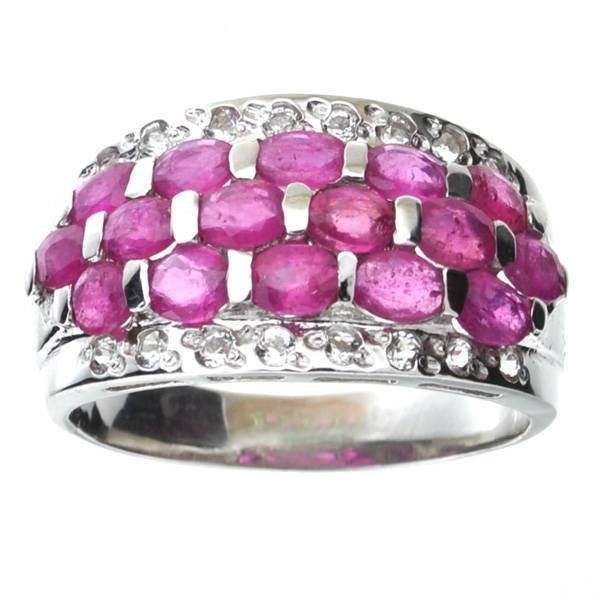 APP: 4k 2CT Ruby & Topaz Plat Over Sterl Silver Ring: 2.70CT Ruby and Topaz Platinum Over Sterling Silver Ring - Appraisal Value: $4.9K