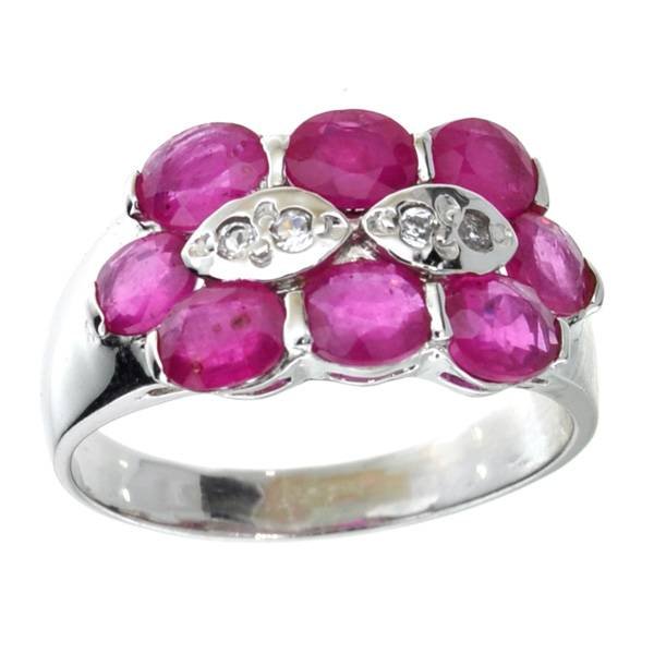 APP: 6k 2CT Ruby & Topaz Plat Over Sterl Silver Ring: 2.54CT Ruby and Topaz Platinum Over Sterling Silver Ring - Appraisal Value: $6.0K