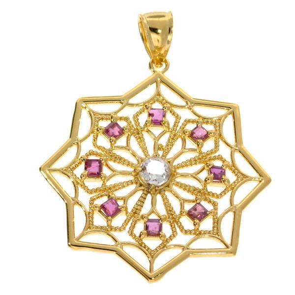 APP: 1k 0CT Ruby & Topaz 18kt Silver Pendant: 0.96CT Ruby and Topaz 18 kt. Yellow Gold over Sterling Silver Pendant - Appraisal Value: $1.3K