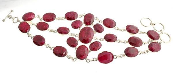 APP: 37k 162.44CT Ruby & Sterling Silver Bracelet: 162.44CT Ruby and Sterling Silver Bracelet - Appraisal Value: $37.0K