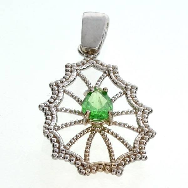 APP: 1k 14kt White Gold 0 CT Pear Cut Tsavorite Pendant: 14kt White Gold 0.43CT Pear Cut Tsavorite Pendant - Appraisal Value: $1.4K