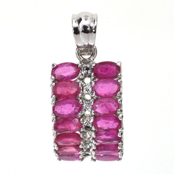 APP: 5k 4CT Oval Cut Ruby & Sterl Silver Pendant: 4.82CT Oval Cut Ruby and Platinum Over Sterling Silver Pendant - Appraisal Value: $5.1K