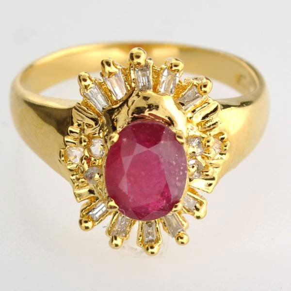APP: 5k 1CT Ruby & Diamond 14kt. Sterl Silver Ring: 1.44CT Ruby and Diamond 14kt. Over Sterling Silver Ring - Appraisal Value: $5.1K