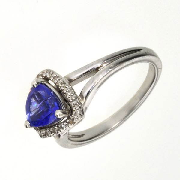 APP: 2k 1CT Tanzanite & Diamond Sterl Silver Ring: 1.53CT Tanzanite and Diamond Platinum Over Sterling Silver Ring - Appraisal Value: $2.7K