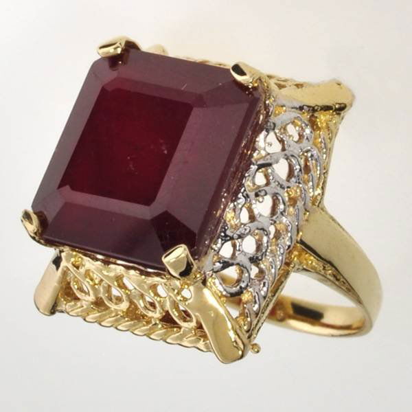 APP: 17.1k 14 kt Gold 18.25CT Emerald Cut Ruby Ring: 14 kt Gold 18.25CT Emerald Cut Ruby Ring - Appraisal Value: $17.1K