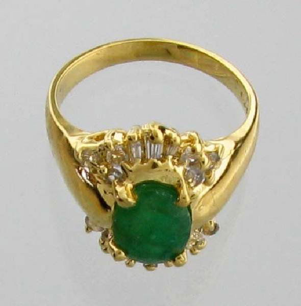 APP: 5k 1CT Emerald Diamond & 14kt. Silver Ring: 1.86CT Emerald Diamond and 14kt. Yellow Gold Over Sterling Silver Ring - Appraisal Value: $5.5K