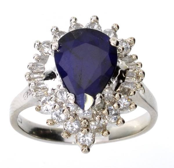 APP: 7k 3CT Sapphire & Diamond Sterl Silver Ring: 3.66CT Blue Sapphire and Diamond Platinum Over Sterling Silver Ring - Appraisal Value: $7.1K