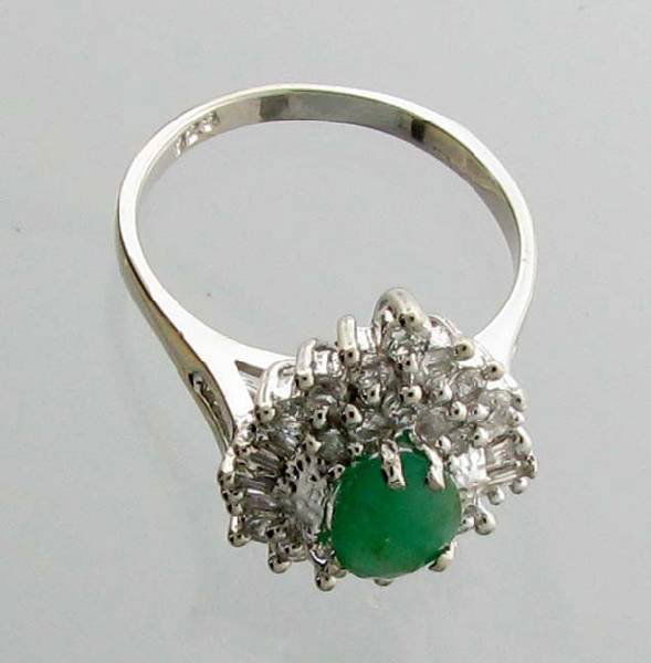 APP: 3k 1CT Emerald & Diamond Sterl Silver Ring: 1.25CT Emerald and Diamond Platinum Over Sterling Silver Ring - Appraisal Value: $3.0K