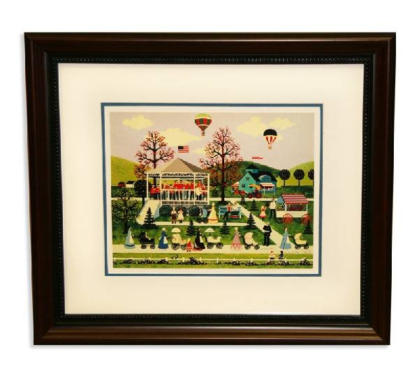 Jane Wooster Scott - Signed " Nanny's on Parade ": Jane Wooster Scott - Museum Framed & Matted Serigraph-Signed, Numbered '' Nanny's on Parade '' ==