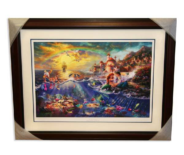 Thomas Kinkade - Signed, Numbered "Little Mermaid" Rare: Thomas Kinkade - Museum Framed & Matted Lithograph-Signed, Numbered ''Little Mermaid'' Rare ==