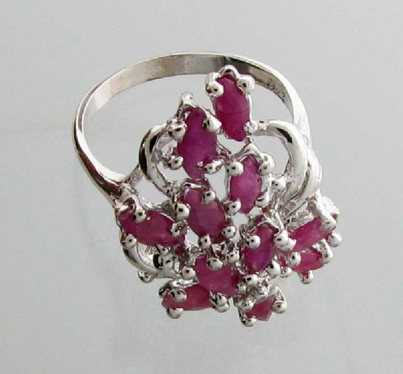 APP: 4k 2.17CT Marquise Cut Ruby & Sterling Silver Ring: 2.17CT Marquise Cut Ruby and Sterling Silver Ring - Appraisal Value: $4.5K