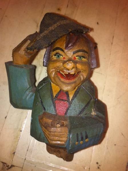 German Black Forest Broken Cork Stopper: German Black Forest Mechanical Wood Figure Broken Cork Stopper ==