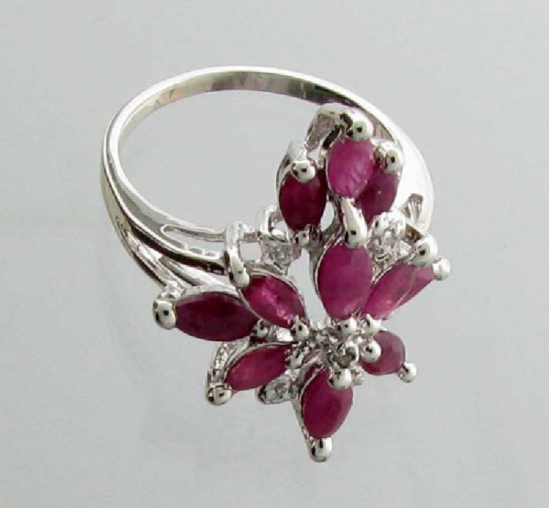 APP: 2k 2.38CT Marquise Cut Ruby & Sterling Silver Ring: 2.38CT Marquise Cut Ruby and Sterling Silver Ring - Appraisal Value: $2.6K