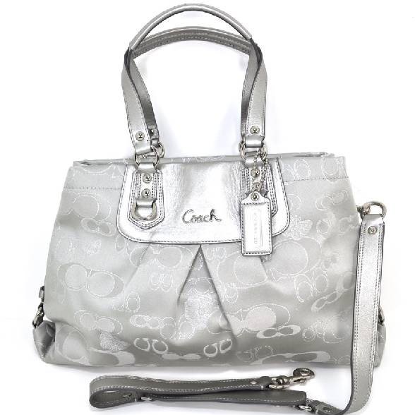 Coach Original Ashley Signature Garden Silver Purse: Coach Original Ashley Signature Garden Silver Purse