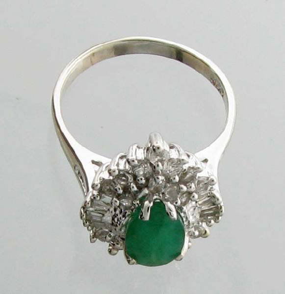 APP: 3k 1CT Emerald & Diamond Sterl Silver Ring: 1.45CT Emerald and Diamond Platinum Over Sterling Silver Ring - Appraisal Value: $3.3K