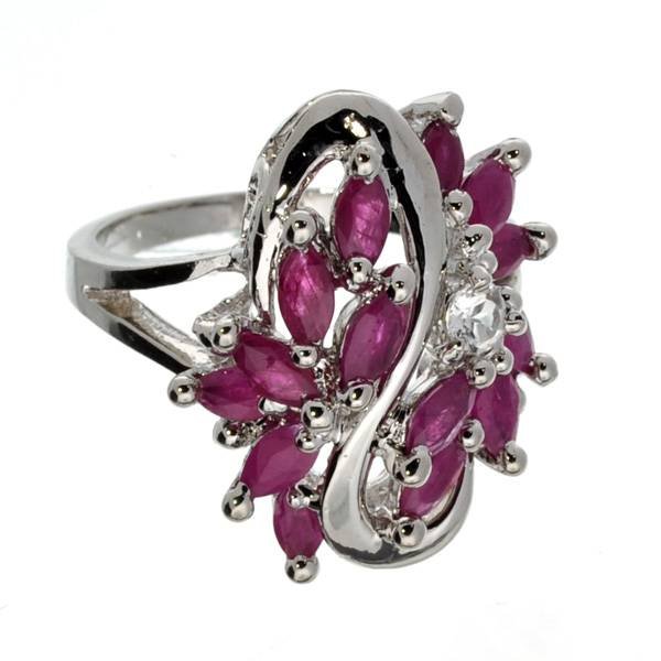 APP: 2k 1CT Ruby & Topaz Plat Over Sterl Silver Ring: 1.71CT Ruby and Topaz Platinum Over Sterling Silver Ring - Appraisal Value: $2.9K