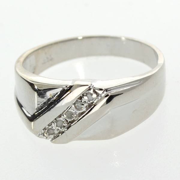 APP: 1k Round Cut Diamond & Silver Rolex Style Ring: 0.08CT Round Cut Diamond and Platinum Over Sterling Silver Rolex Style Ring - Appraisal Value: $1.0K