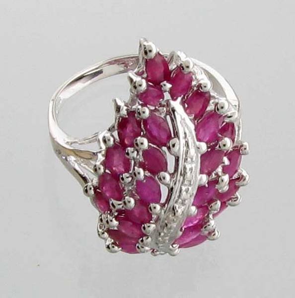 APP: 4k 2.70CT Marquise Cut Ruby & Sterling Silver Ring: 2.70CT Marquise Cut Ruby and Sterling Silver Ring - Appraisal Value: $4.0K