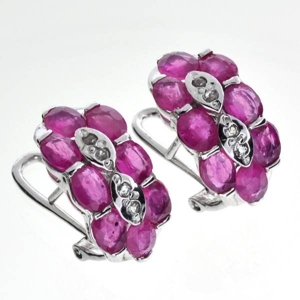 APP: 7k 4CT Ruby & Topaz Sterl Silver Earrings: 4.99CT Ruby and Topaz Platinum Over Sterling Silver Earrings - Appraisal Value: $7.4K