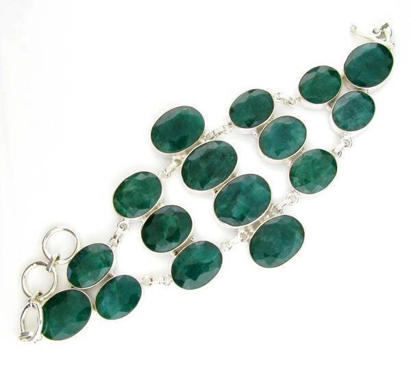 APP: 12k 156CT Oval Cut Grn Beryl & Silver Bracelet: 156.20CT Oval Cut Green Beryl and Sterling Silver Bracelet - Appraisal Value: $12.6K