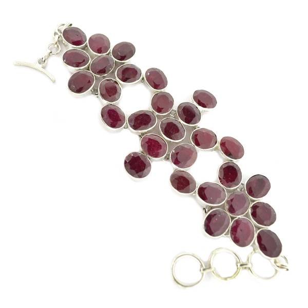 APP: 12k 106CT Oval Cut Ruby & Sterl Silver Bracelet: 106.52CT Oval Cut Ruby and Sterling Silver Bracelet - Appraisal Value: $12.0K <