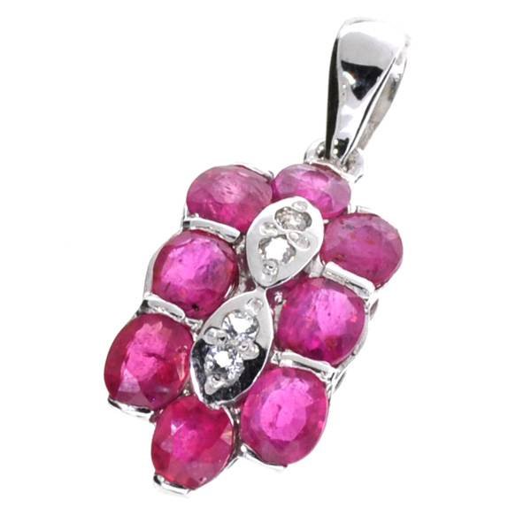 APP: 3k 2CT Ruby & Topaz Sterl Silver Pendant: 2.49CT Ruby and Topaz Platinum Over Sterling Silver Pendant - Appraisal Value: $3.7K