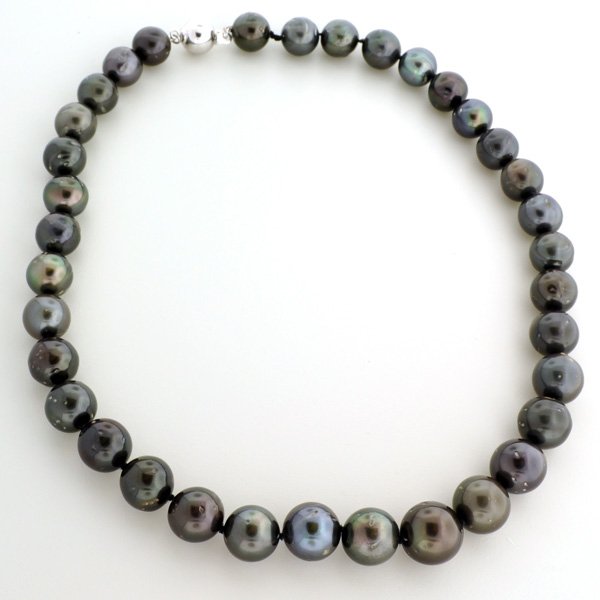 APP: 14k *13-11mm South Sea Cultured Pearl Necklace: *13.40-11.17mm Tahitian South Sea Cultured Pearl Necklace With Solid Silver Ball Clasp - Appraisal Value: $14.5K