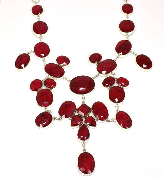 APP: 36k 512CT Mixed Cut Ruby & Sterl Silver Necklace: 512.04CT Mixed Cut Ruby and Sterling Silver Necklace - Appraisal Value: $36.1K