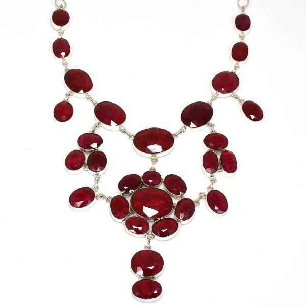 APP: 22k 311CT Oval Cut Ruby & Sterl Silver Necklace: 311.37CT Oval Cut Ruby and Sterling Silver Necklace - Appraisal Value: $22.5K <