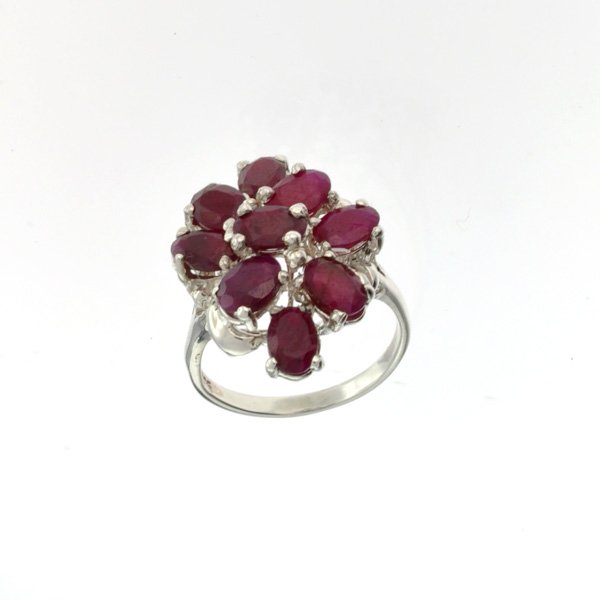 APP: 2.1k 4.81CT Oval Cut Ruby Sterling Silver Ring: 4.81CT Oval Cut Ruby Sterling Silver Ring Retail Replacement Value: