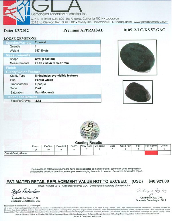 APP: 40.9k 757.80CT Emerald Gemstone - 3