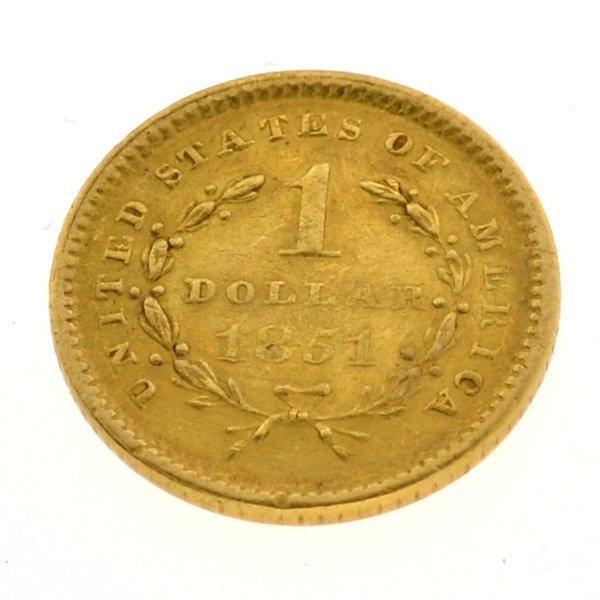 1851 $1 U.S. Liberty Head Gold Coin - Investment - 2
