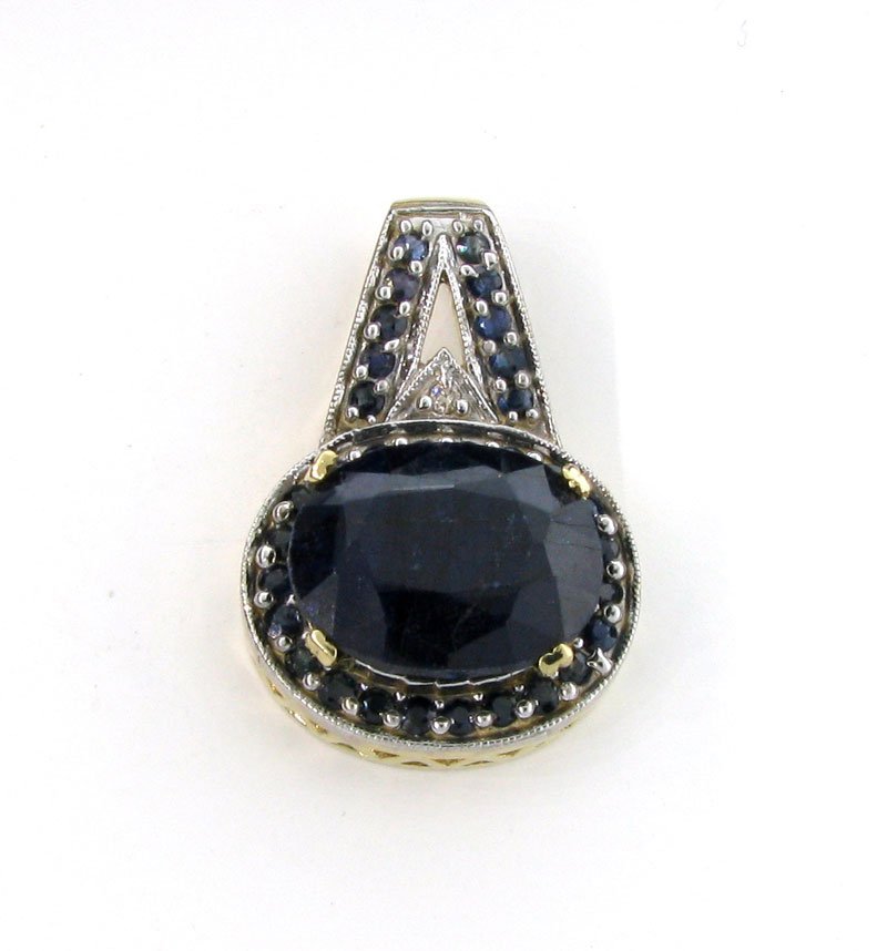 APP: 8.1k 14 kt. Gold, 19.49CT Blue Sapphire Pendant: 14 kt. Gold, 19.49CT Blue Sapphire Pendant Retail Replacement Value: