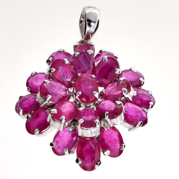APP: 7k 8CT Oval Cut Ruby & Sterl Silver Pendant: 8.73CT Oval Cut Ruby and Platinum Over Sterling Silver P
