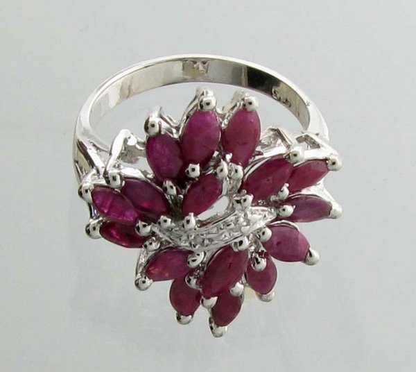 APP: 3k 3.17CT Marquise Cut Ruby & Sterling Silver Ring: 3.17CT Marquise Cut Ruby and Sterling Silver Ring Retail Replacemen