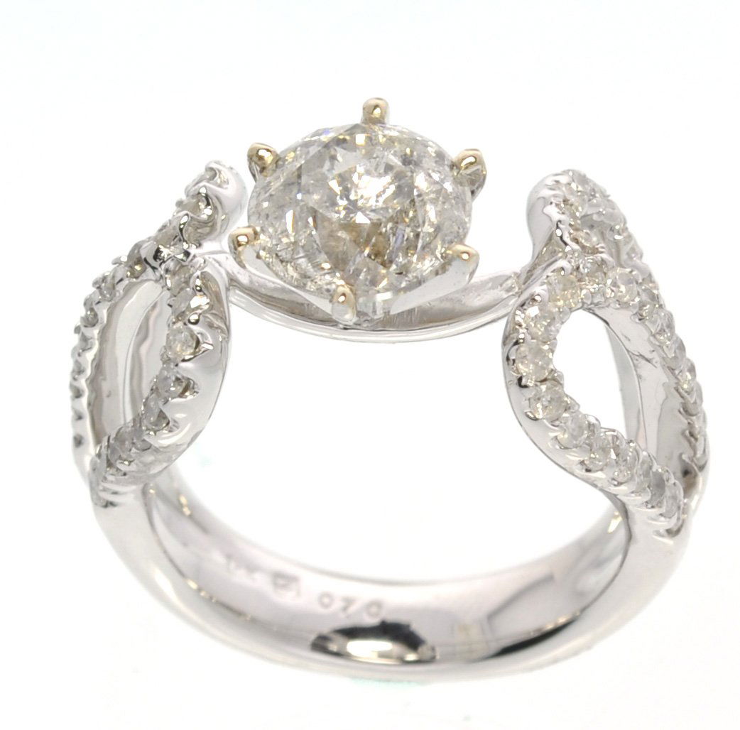 APP: 19k *18kt White Gold, & 2CT Round Cut Diamond Ring: *18 kt. White Gold, and 2.04CT Round Cut Diamond RingRetail R