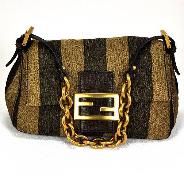 Fendi Golden Striped Small Shoulder Bag: Fendi Golden Striped Small Shoulder Bag Item Profile: <