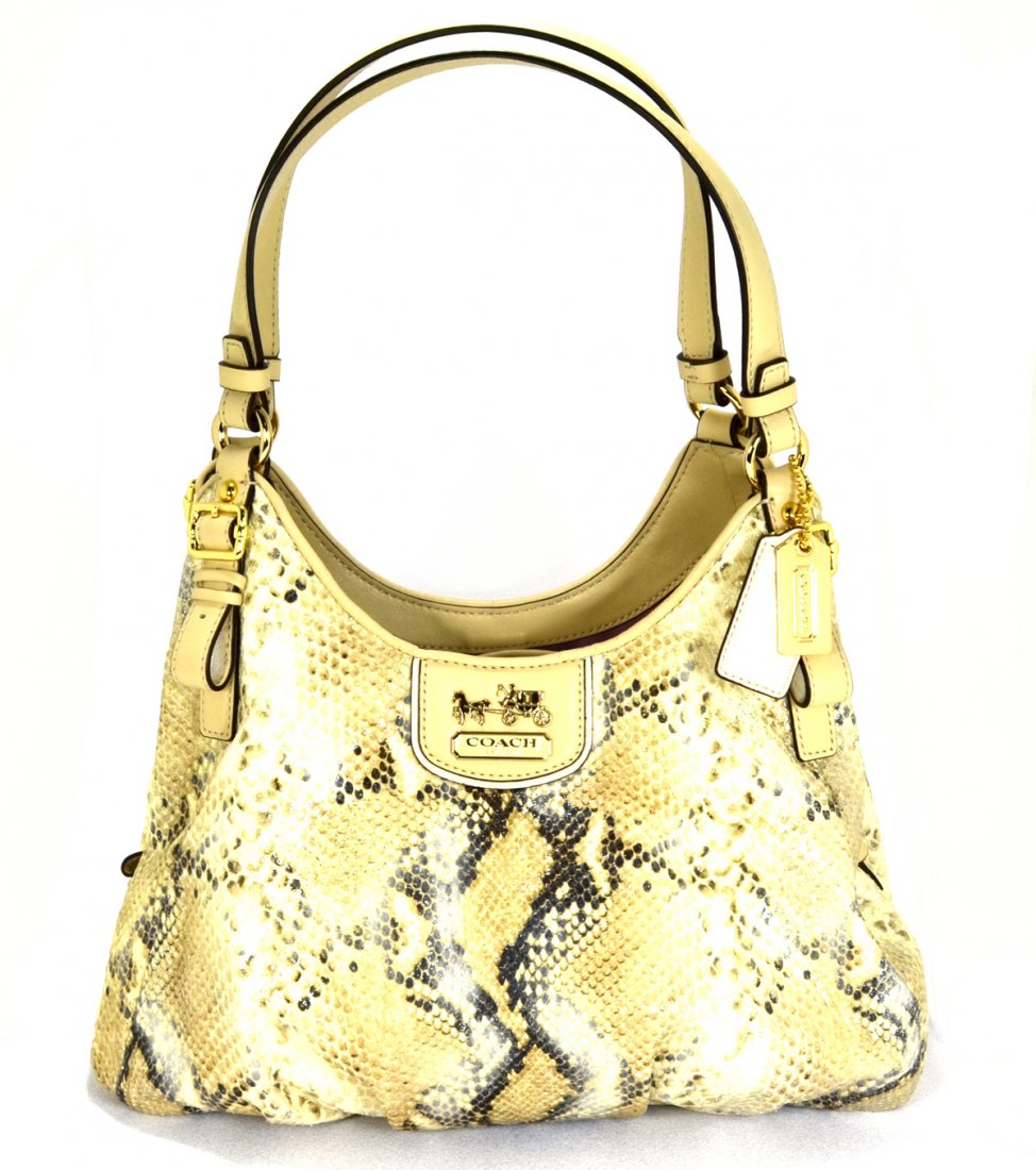 Coach Python Skin Top of the Line Gold Shoulder Bag: Coach Python Skin Top of the Line Metal
