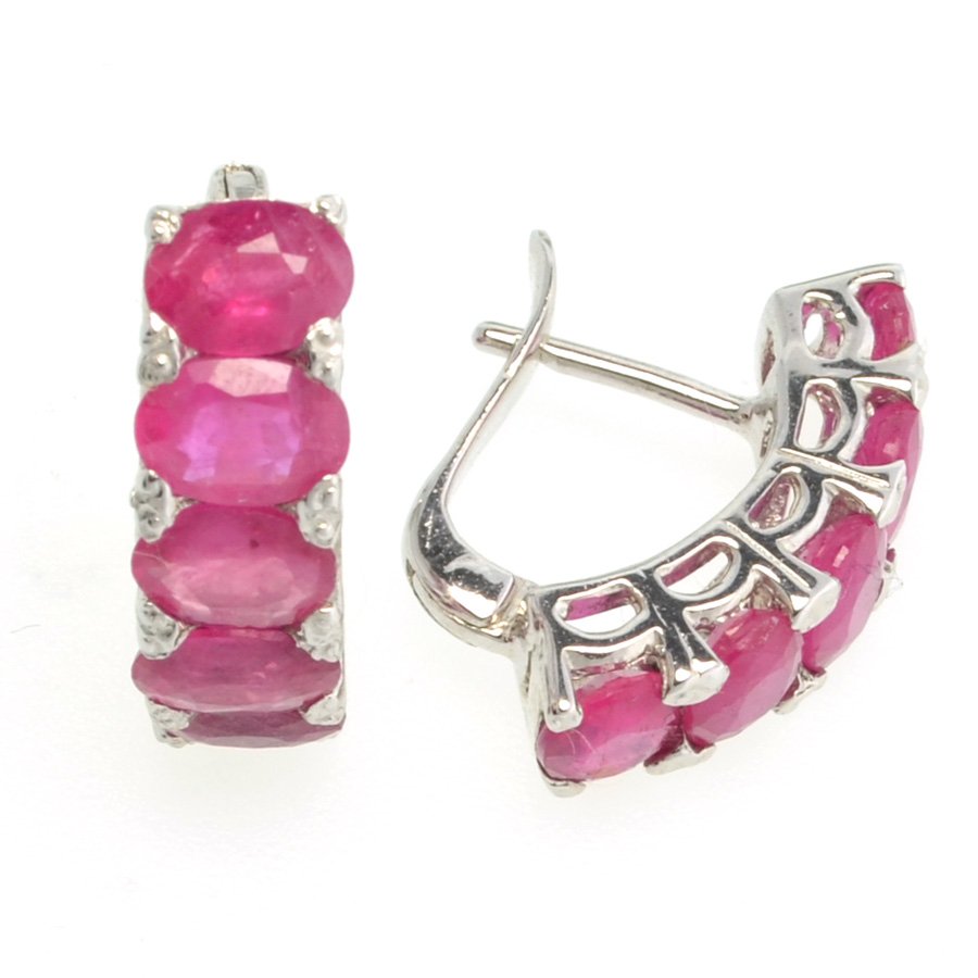 APP: 5k 8.45CT Oval Cut Ruby & Sterling Silver Earrings: 8.45CT Oval Cut Ruby and Sterling Silver Earrings Retail Replac