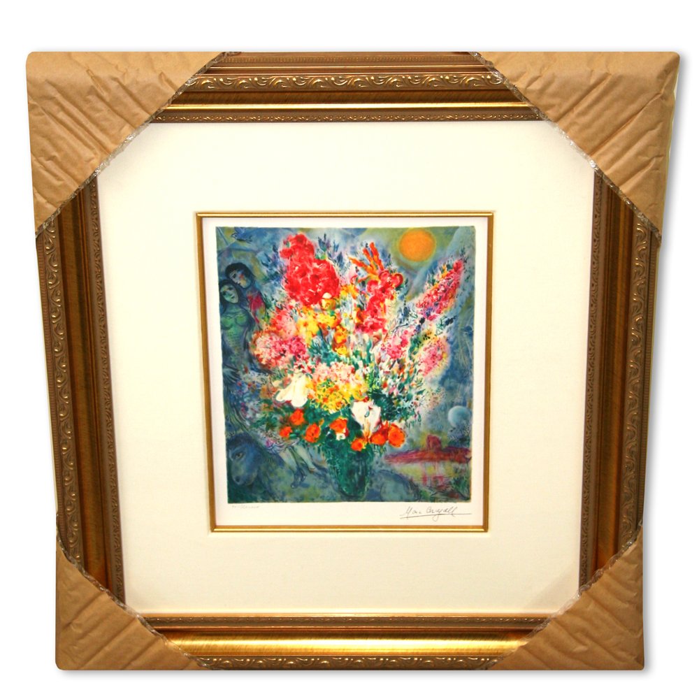 Marc Chagall 'Original Bouquet' Museum Framed Giclee-Lt