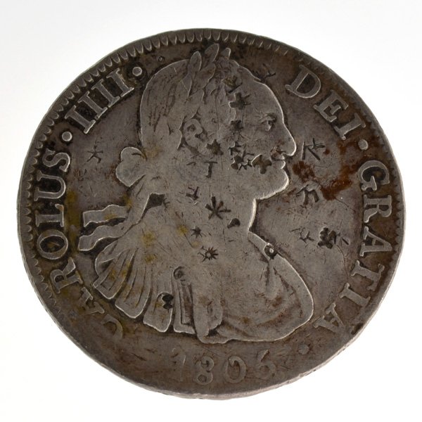 1805 Eight Reales American First Silver Dollar Coin