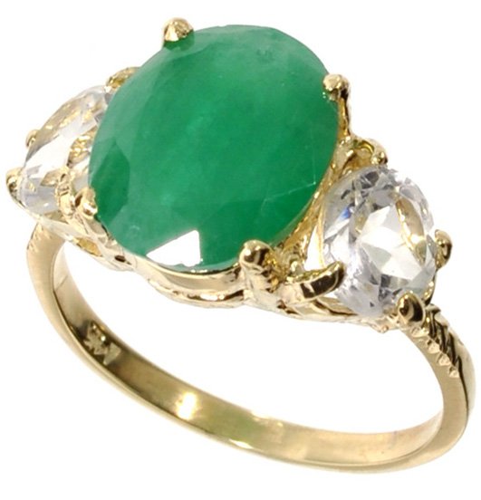APP: 4.5k 14 kt. Gold, 5.16CT Emerald & Topaz Ring: 14 kt. Gold, 5.16CT Emerald and Topaz Ring Retail Replacement Value: