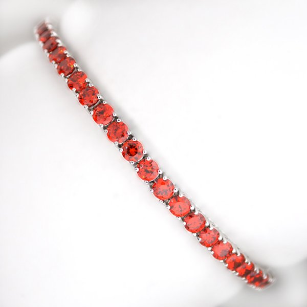 Custom Made Silver Opal French Cubic Zirconium Bracelet